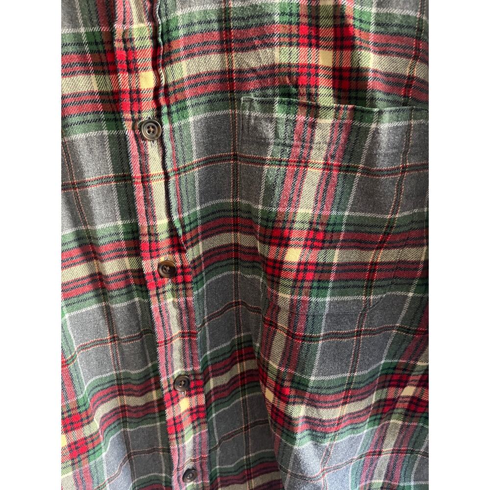 Lands End flannel red, green , black yellow size large - Picture 3 of 6